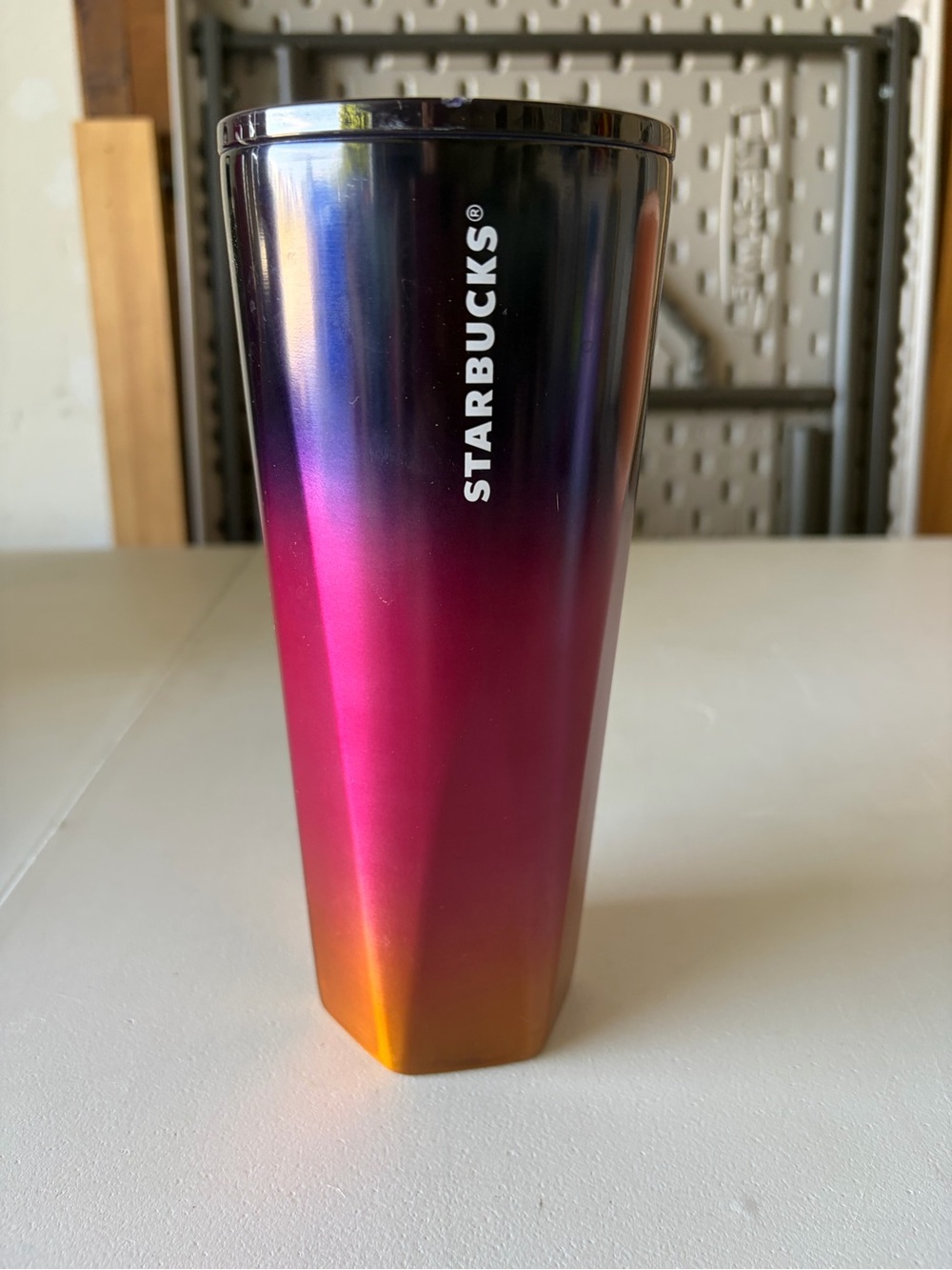 Starbucks Tumbler Travel Mug Gold Pink Purple Ombre